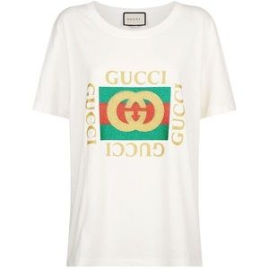 GUCCI glitter print cotton tee